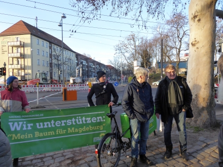 v.l. Madeleine Linke (grüne sachkundige Einwohnerin) und die Stadträte Tom Assmann, Olaf Meister und Jürgen Canehl