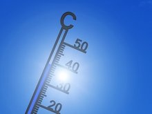 Thermometer mit Anzeige hoher Temperatur, Klimawandel