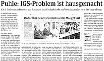 Volksstimmeartikel vom 13.02.2016: "Puhle: IGS-Problem ist hausgemacht"