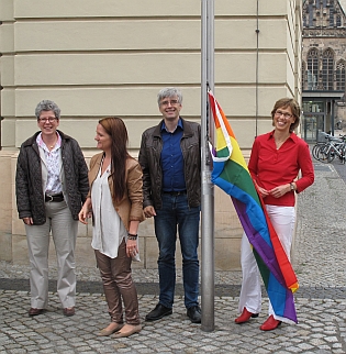 Anne-Marie Keding (Ministerin Justiz und Gleichstellung), Annett Kannenberg-Bode (Schirmfrau), Olaf Meister (Stadtrat, MdL) und Dorothea Frederking (MdL)