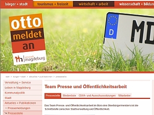 Homepage der LH MD - Pressestelle