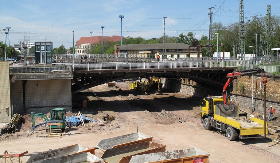 Magdeburg, Tunnelbaustelle Kölner Platz im Mai 2016 Magdeburg, Tunnelbaustelle Kölner Platz im Mai 2016