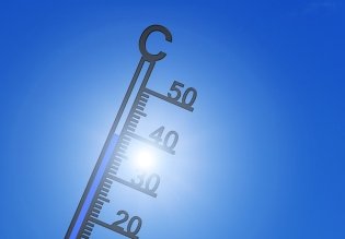 Thermometer mit Anzeige hoher Temperatur, Klimawandel