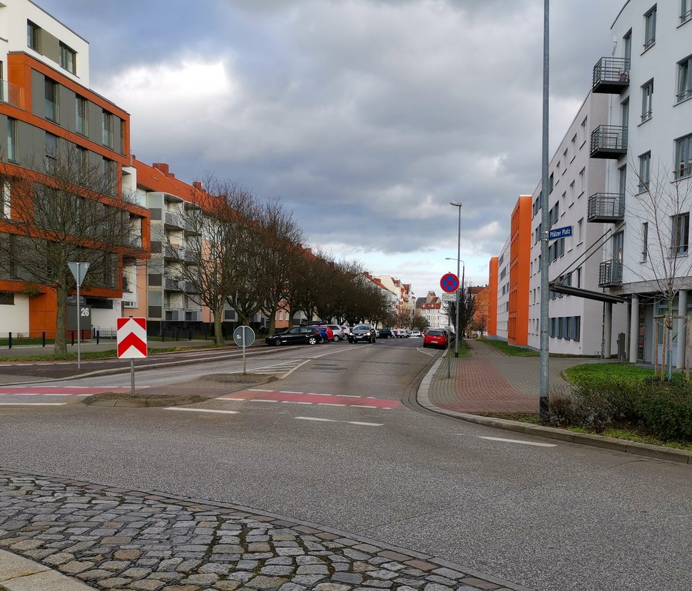 Blick in die Ernst-Lehmann-Straße Blick in die Ernst-Lehmann-Straße