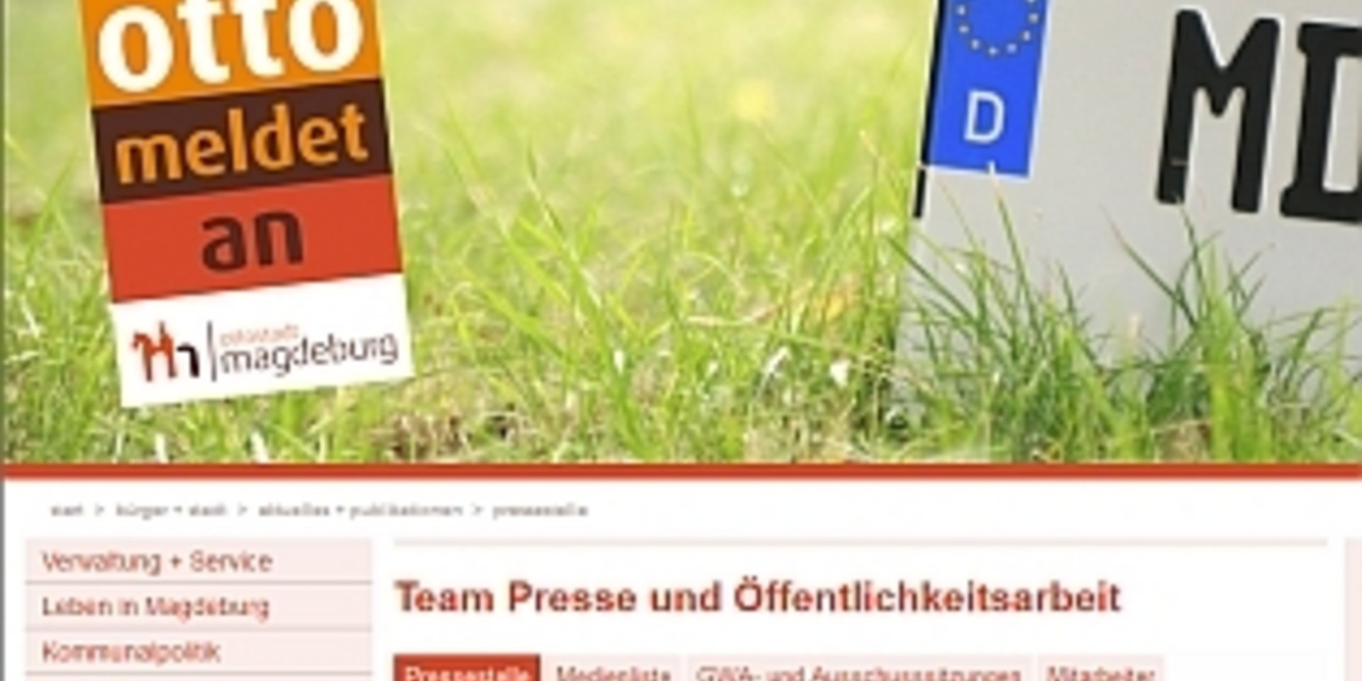 Homepage der LH MD - Pressestelle