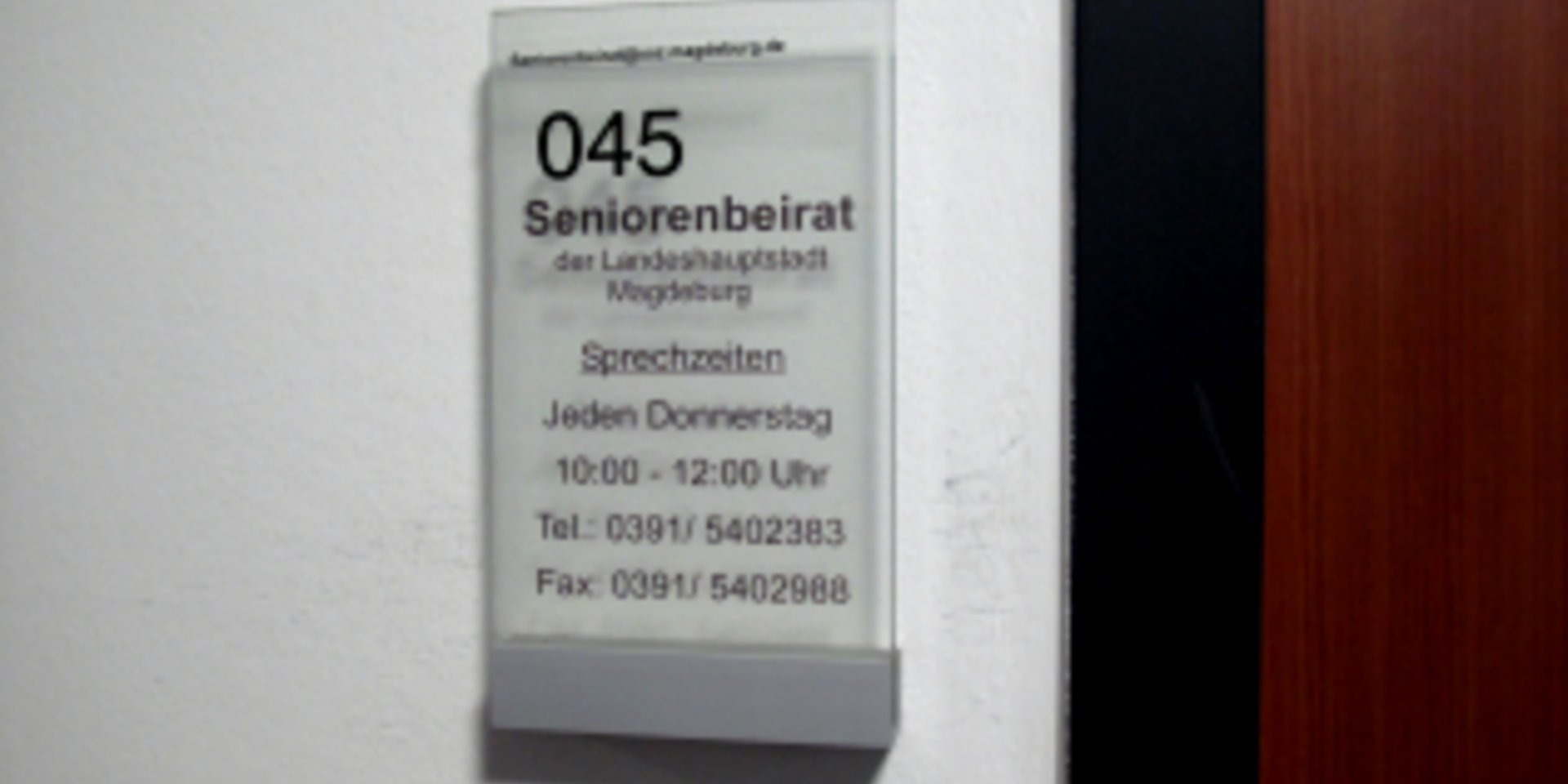 Beratungszimmer des Seniorenbeirats Magdeburg im Rathaus