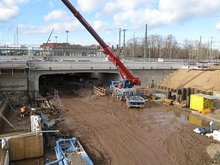 Baustelle Eisenbahnüberführung Ernst-Reuter-Allee (City-Tunnel)