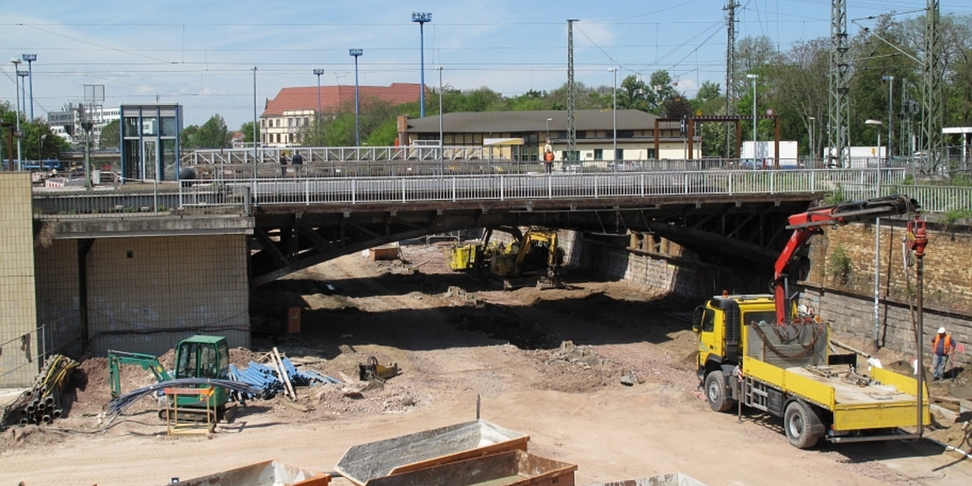 Magdeburg, Tunnelbaustelle Kölner Platz im Mai 2016